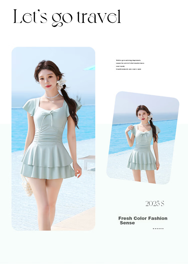 Huili Women's Swimsuit, High-End Popular One-Piece Boyleg Swimwear, Specially Designed for Swimming Pools, Tummy Control, Slimming, Hot Springs, Swimwear 15178 L 17