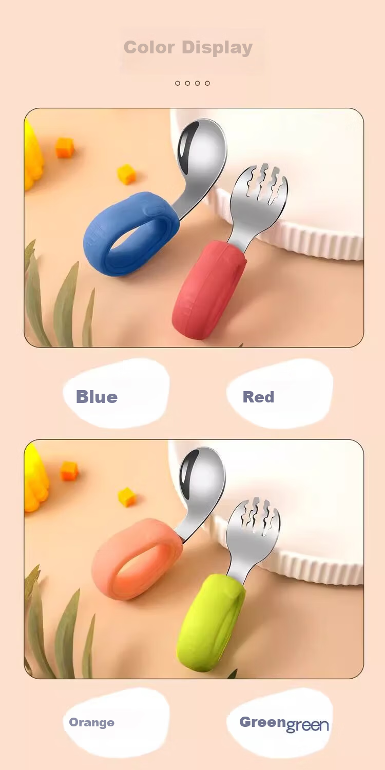 Guangduola Yuanbao Spoon, 316L Stainless Steel Baby Food Spoon, Children's Long-Handled Feeding Spoon, Soup Spoo 10