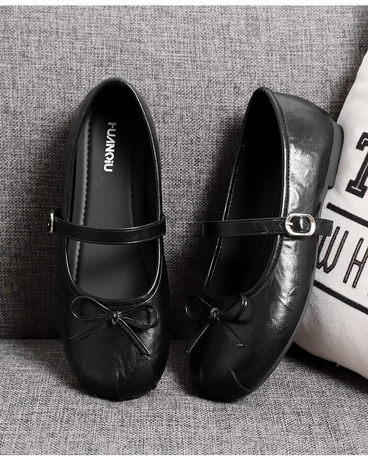 HUANQIU Silver French Style Ballet Mary Jane Flats for Women Summer Breathable Height Increasing Soft Sole Dress Shoes 21