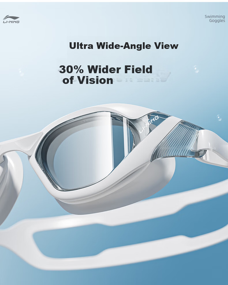 LI-NING Electroplated Waterproof Anti-Fog Swimming Goggles for Men and Women Adult HD Swimming Glasses and Swim Cap Professional Swimming Gear 3