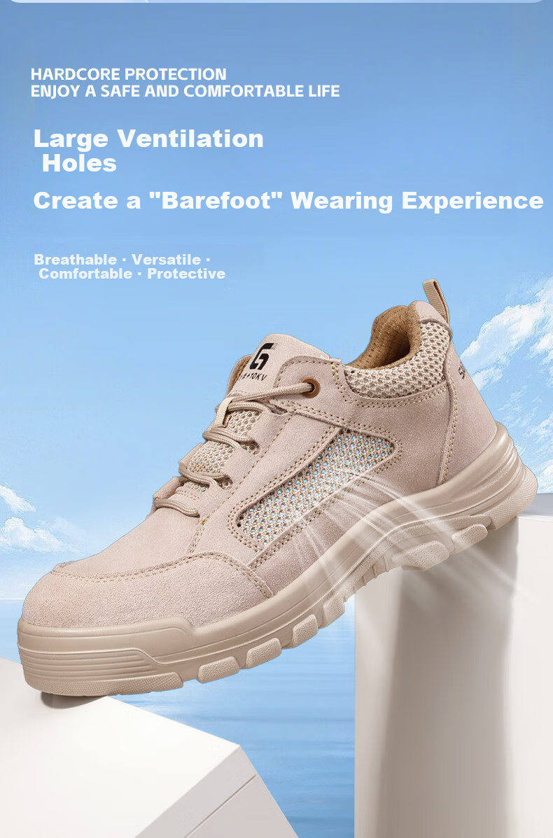 GUYISA Men's Summer Breathable Insulated Electrician Safety Shoes Anti-Smash Anti-Puncture Comfortable Durable Work Shoes 5115NKV Size 41 2