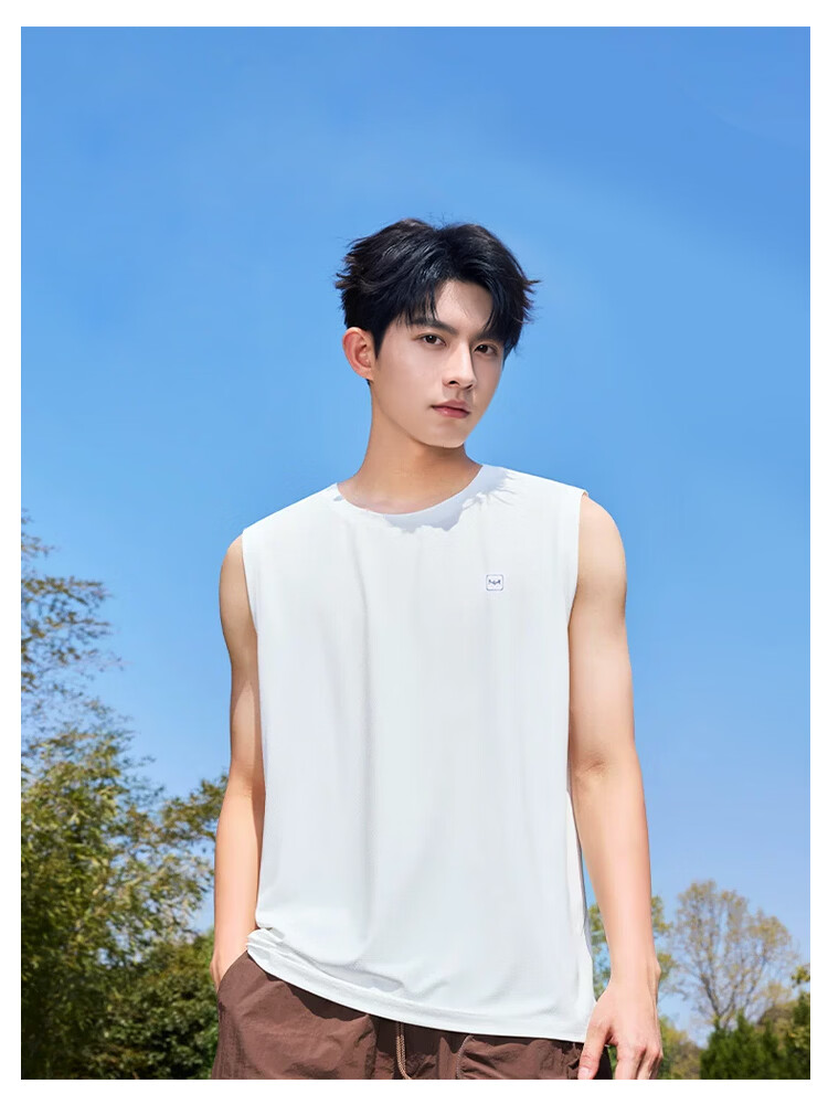 MiiOW Men's Vest, Ice Silk Sleeveless Top, Summer 10A Antibacterial Mesh Sports Fitness Tank Top, Father's Day Gift 15