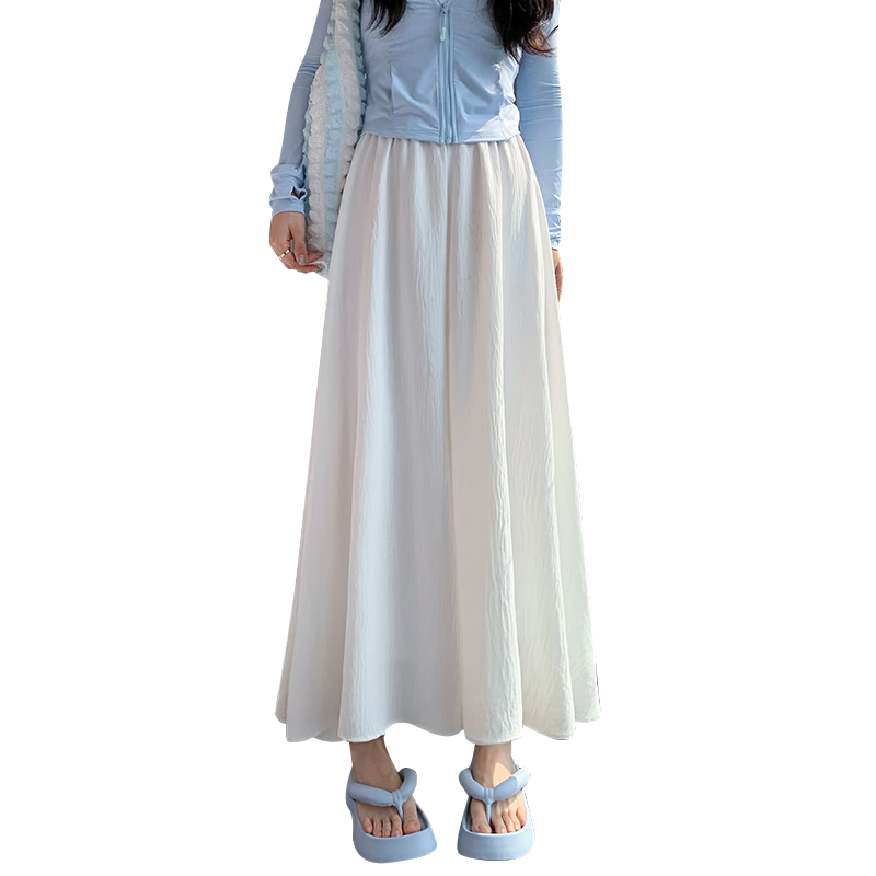 Borui Ice Silk Wide-Leg Pants Women's Summer Thin 2026 New Skirt Pants Textured Milk Fabric Yamamoto Chiffon Trousers