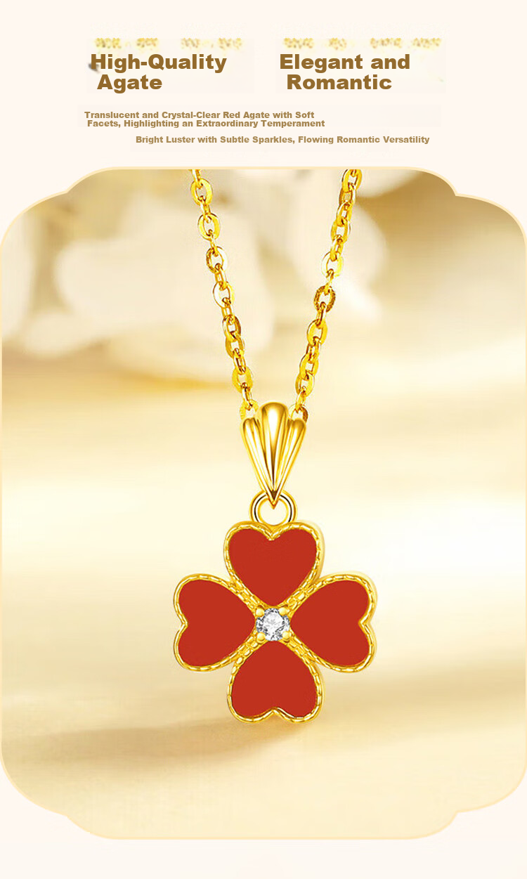 ALLOVE Four-Leaf Clover Sterling Silver Necklace for Women Luxury Pendant Birthday 520 Valentine's Day Gift for Girlfriend Wife 5