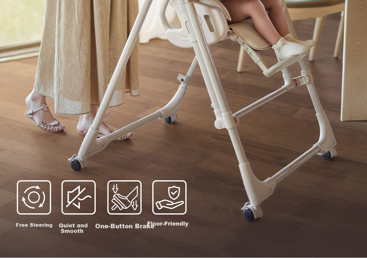 Beiyi 2-in-1 Baby High Chair and Rocker Khaki 50