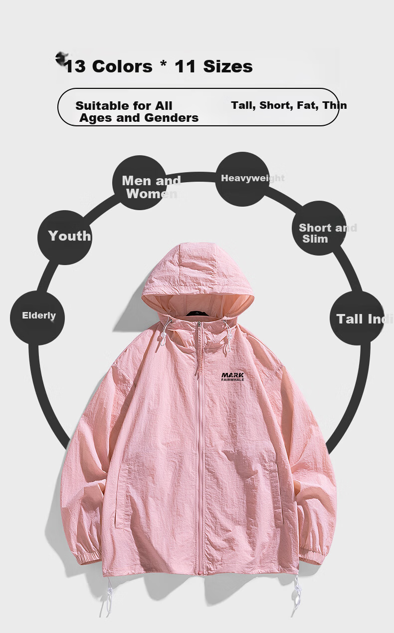 FAIRWHALE Men's Summer Ice Silk Breathable Sunscreen Jacket Outdoor Lightweight UV Protection Skin Jacket Cement Gray L 6