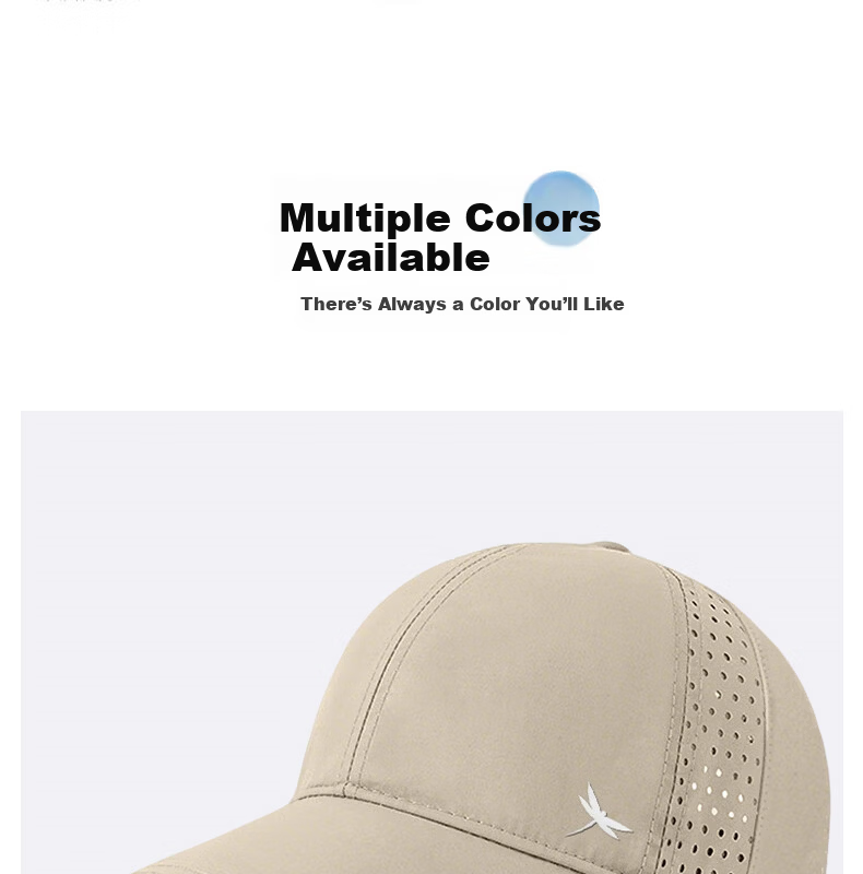 RED DRAGONFLY Men's Summer Sun Protection Hat Long Brim Baseball Cap Quick-Dry Mesh Breathable Sunshade Fishing Hiking Casual Duckbill Cap 19
