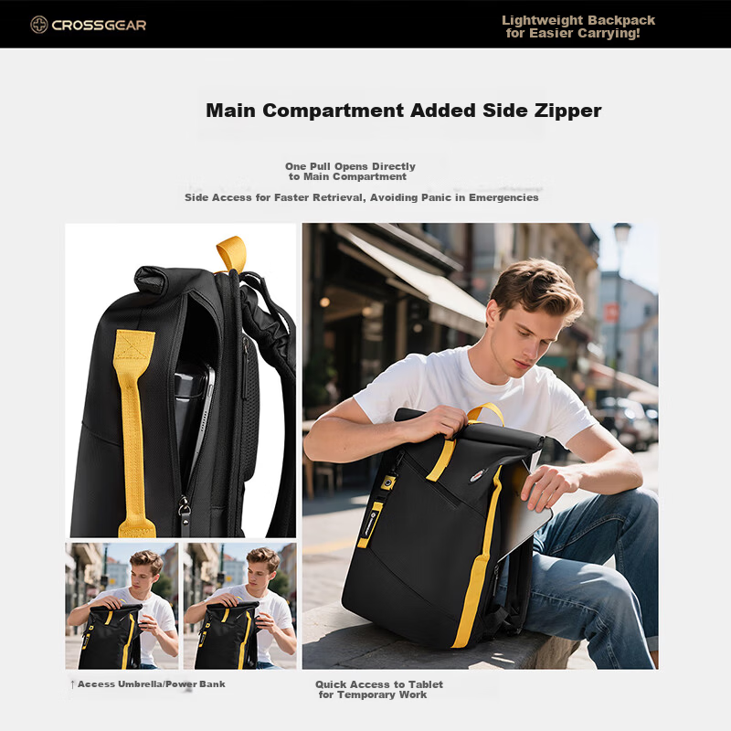 CROSSGEAR Cross Medal Weight Loss Master Business Backpack for Men 16-inch Laptop Bag Large Capacity Student School Travel Bag