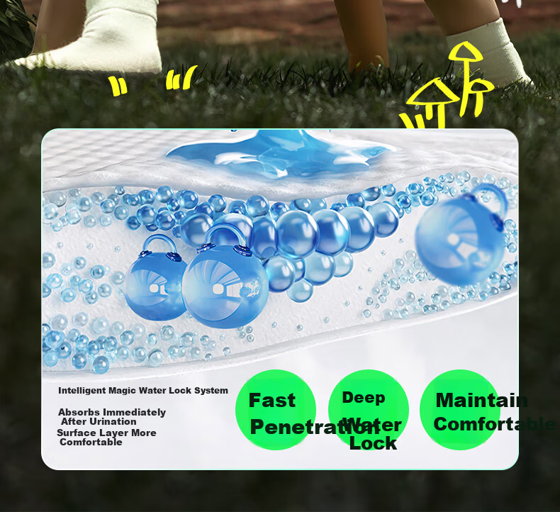 Shengxia Guangnian Youxing Youse Mini Diapers M Size 24pcs Ultra-thin Baby Diapers 6