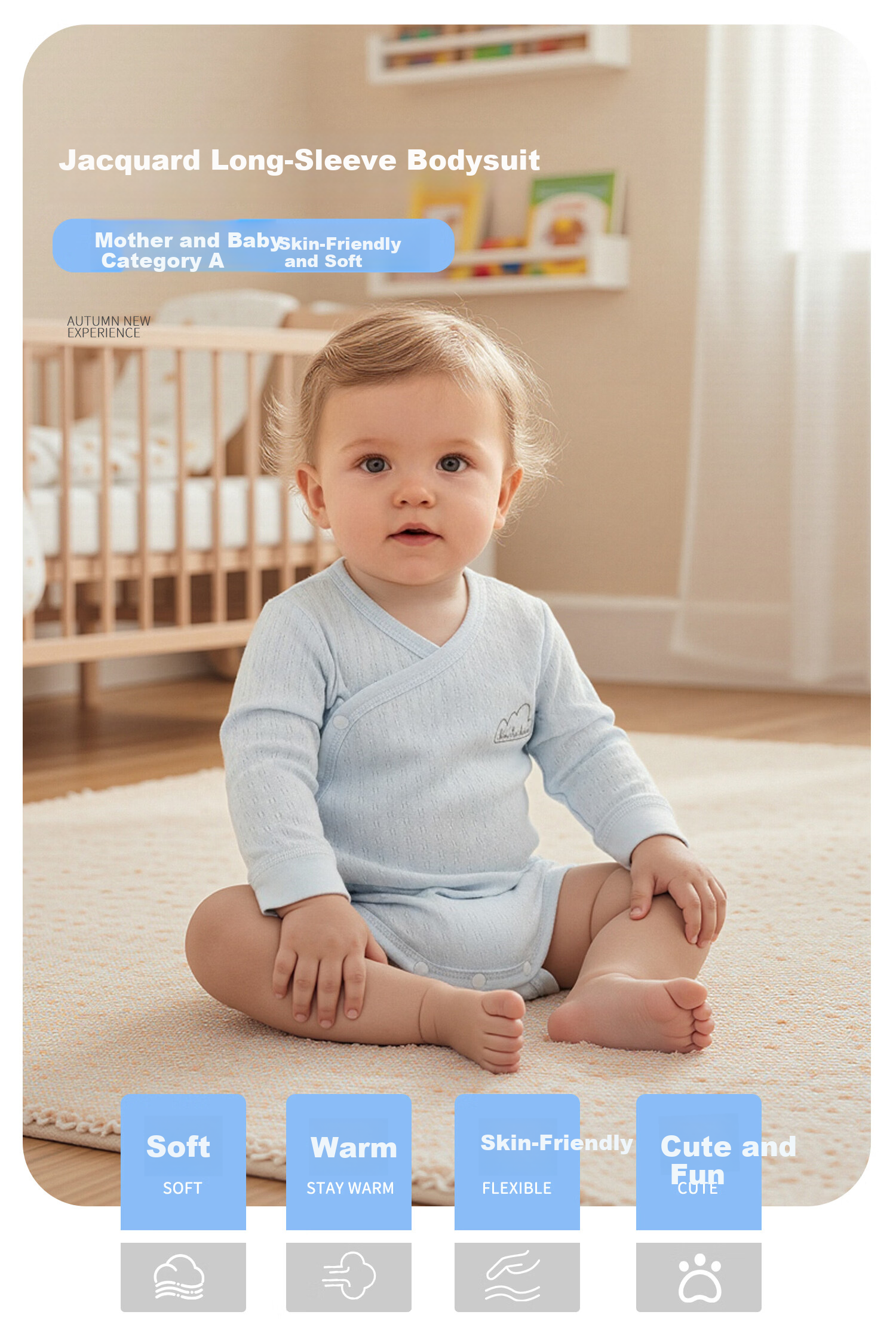 Banbadoudi Newborn Onesie, Spring And Autumn Pure Cotton Skin-Friendly Seamless Belly Protection Breathable Long Sleeve Triangle Romper Bodysuit for Baby Boys And Girls 1