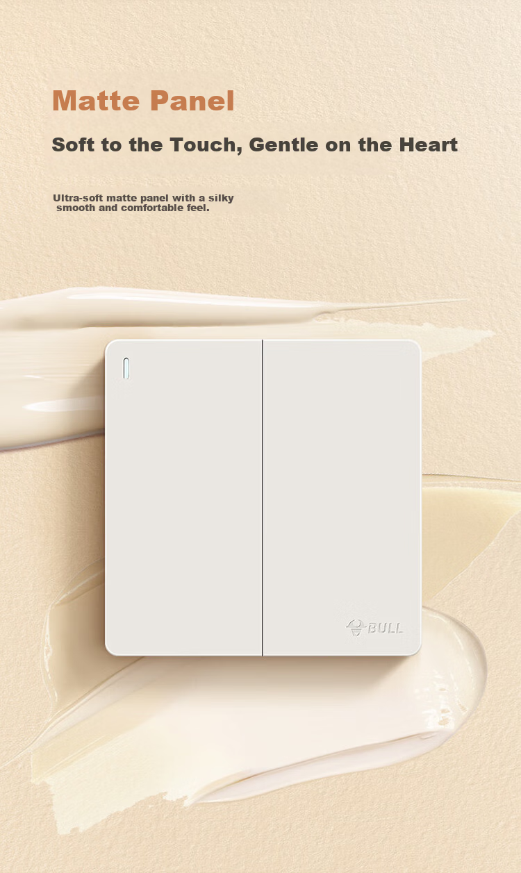 BULL Switch Socket G12 Skin-feel Matte Cream Style 2-Port Cat6 Computer Socket G12T222B Cashmere Brown 2