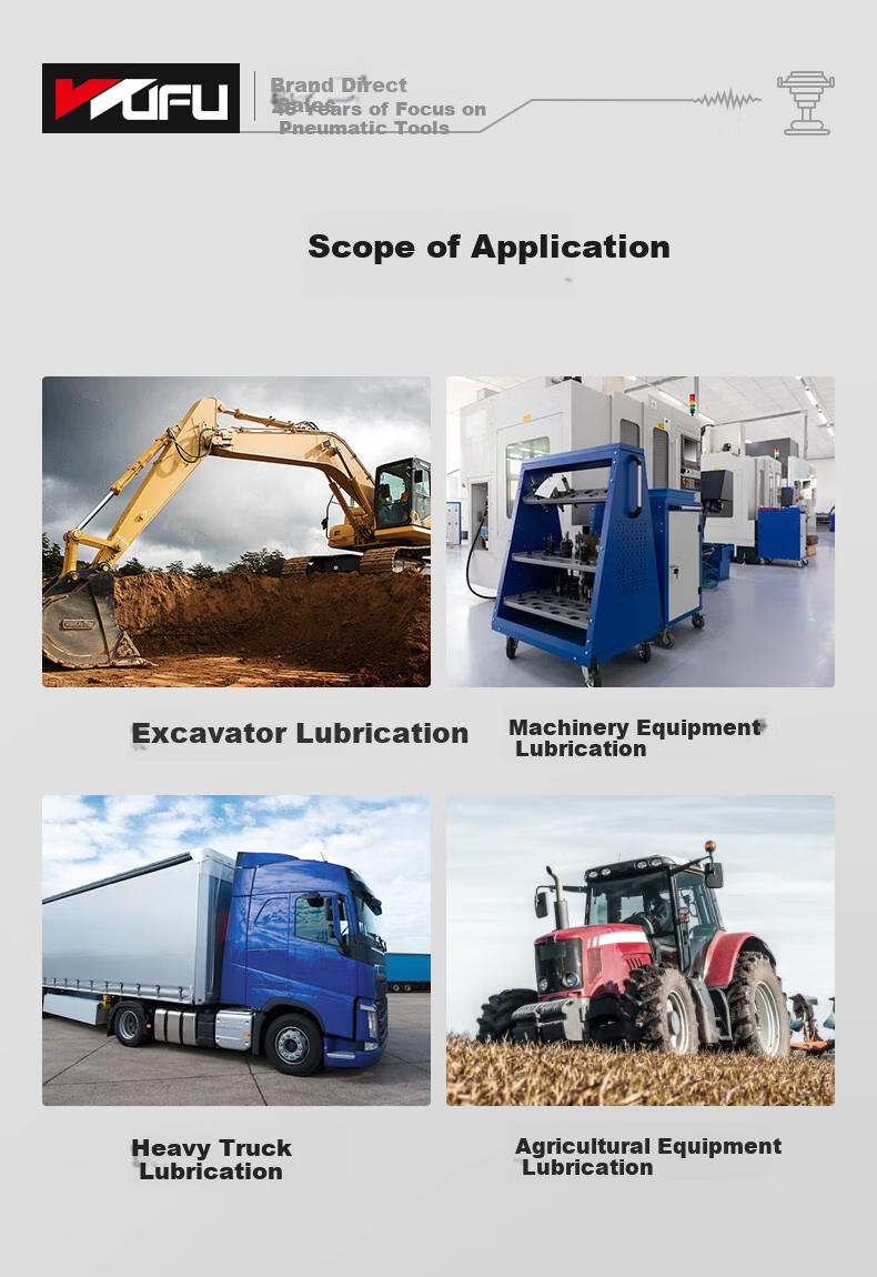 Wufu 24V Electric Grease Gun FJ-1200 Submersible Excavator Dedicated Automatic High-Pressure Injector 3