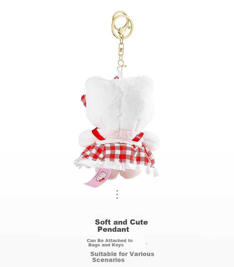 Hello Kitty Sanrio Plush Doll Keychain Birthday Gift for Girls Kitty Cat Backpack Pendant 5