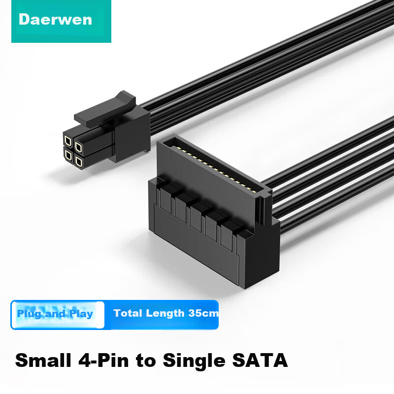 DOREWIN 4-Pin to SATA 6-Pin Hard Drive Power Cable for Lenovo Dell Computers, One-to-One and One-to-Two/Three Hard Drive Connection Cable