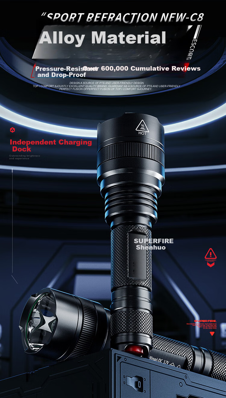 SupFire High-Intensity Flashlight: Ultra-Bright, Long-Lasting, Long-Range Outdoor Survival Compact Mini Patrol Home Portable Emergency Light 2