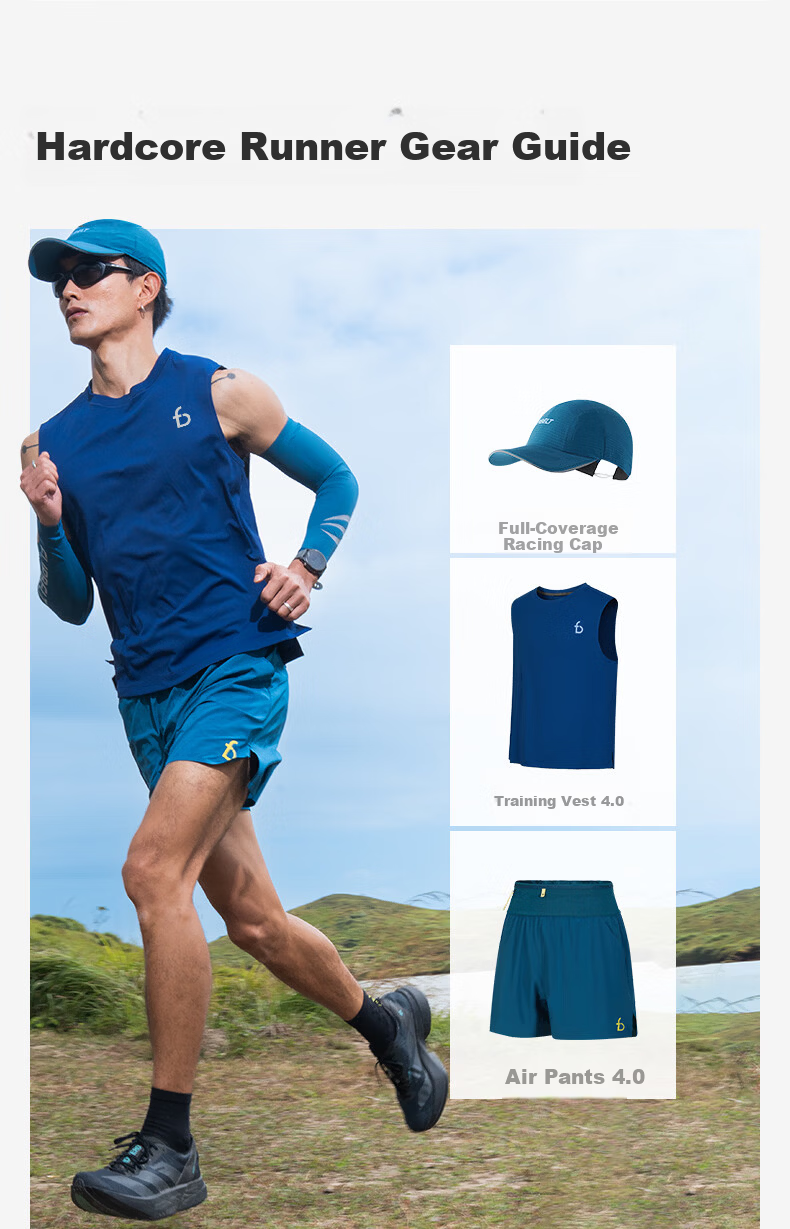 Feibit Air Pants 4.0 Men's Waist Bag Shorts Breathable Running Sports Pants 5-Inch Quick-Dry Lake Blue L 13