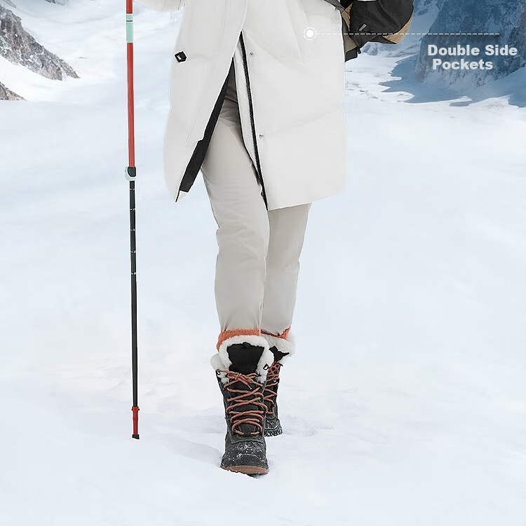 BOSIDENG Off-Season Extreme Cold Women's Thickened Hooded Mid-Length Warm Down Jacket Mall Edition 7