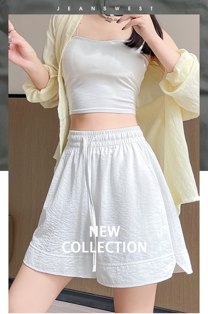 Jeanswest Women's Shorts 2026 Summer Ice Silk Thin Yamamoto Loose Quick-Dry Sports Casual Split Black S 1
