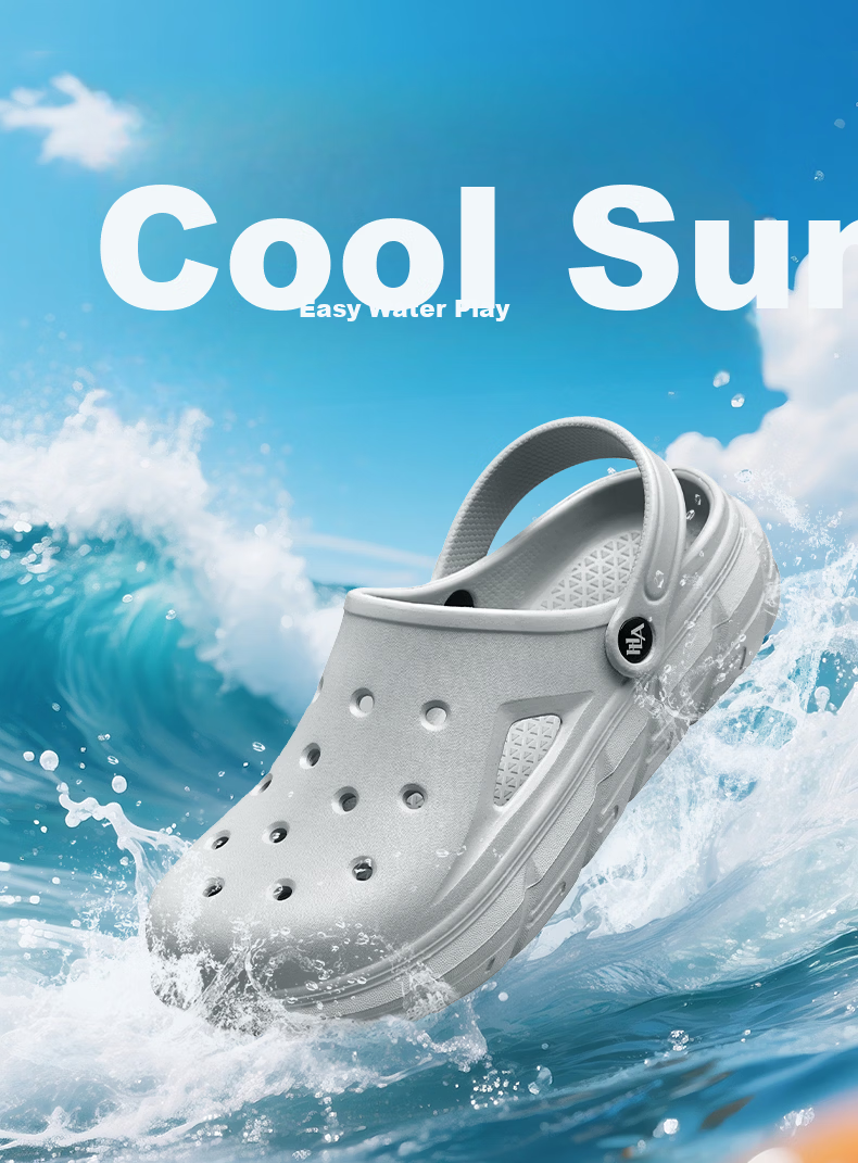 HLA Home Men's Soft Sole Breathable Closed-Toe Beach Sandals HAALXM2EBK033 Light Gray Size 44/45 Dual Size 1