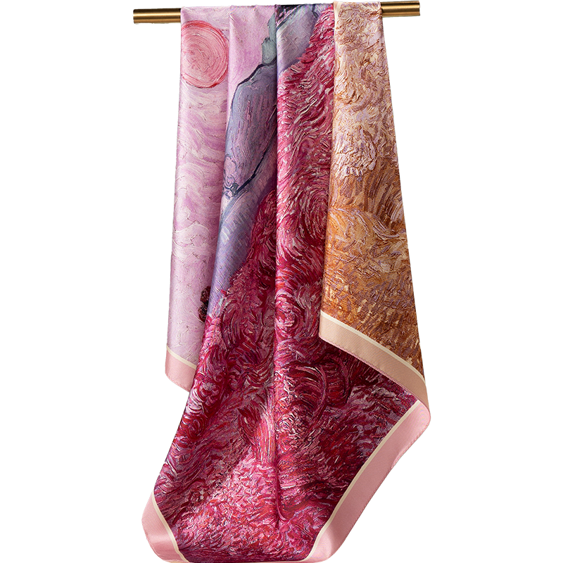 Shanghai Story Spring New 100% Mulberry Silk Printed Square Scarf Gift for Mom and Girlfriend Women
