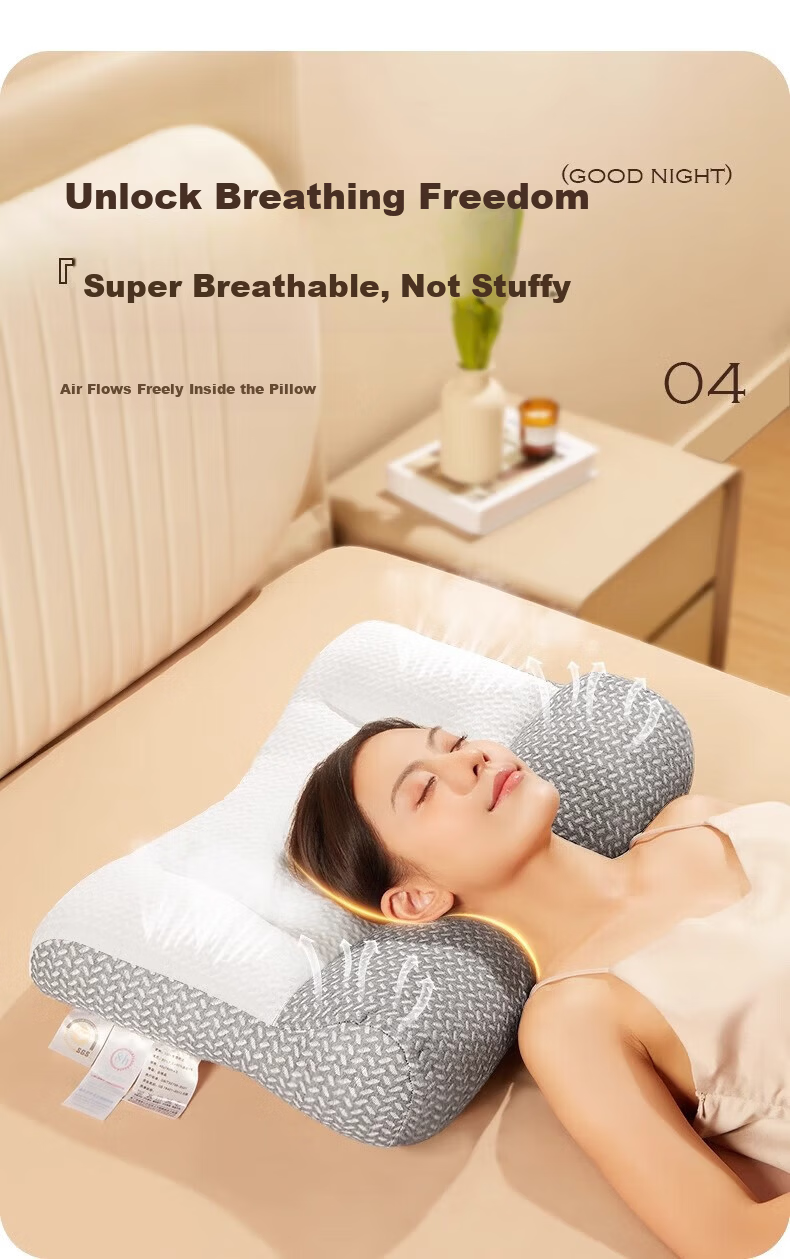 Jingyan Cervical Pillow Adult Sleep Aid Neck Support Pillow Cervical Spondylosis Deep Sleep Massage Heat Therapy Traction Pillow 11