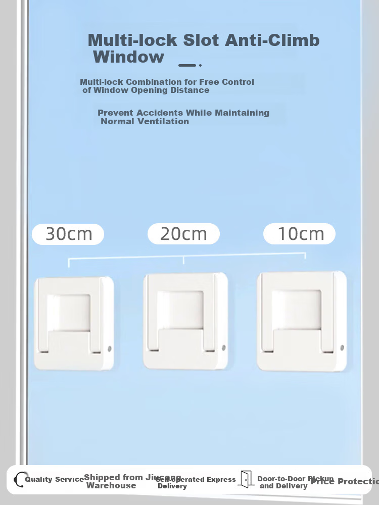 9i9 Children's Safety Window Lock Sliding Door Window Lock Drawer Lock Cabinet Handle Multifunctional 6-Pack A10 10