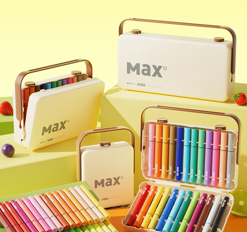 M&G 36-Color Acrylic Marker Pens MAX Foldable Direct Ink Children's Student Drawing Graffiti Hand-Painted Birthday Gift 56