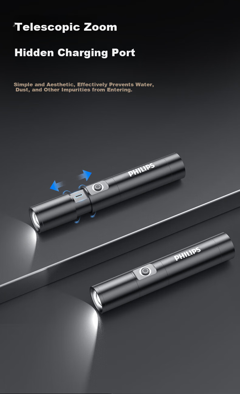 PHILIPS Ultra-Bright Flashlight 200000 Lumens Compact Outdoor Home Use Long Battery Life Patrol Light Model 5188 4