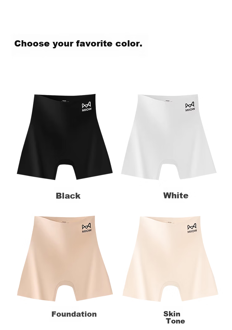 Miiow Probiotic 10A Antibacterial Safety Shorts Women's Anti-Exposure Ice Silk Seamless Tummy Control 3-in-1 Leggings 2-Pack L 19