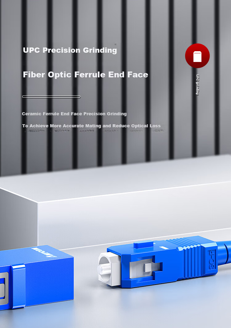 AMPCOM Fiber Optic Patch Cable Telecom Grade Single-mode Single Core 2.0mm SC-SC 9/125μm FTTH Fiber Optic Cable for Optical Transceiver 2 Meters ASM2SC1202 12