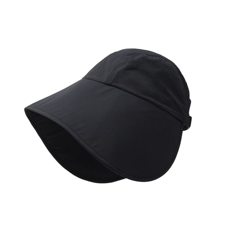 Lagur Large Brim Sunshade Lightweight Sun Protection Fisherman Hat for Women with Ponytail Hole Black