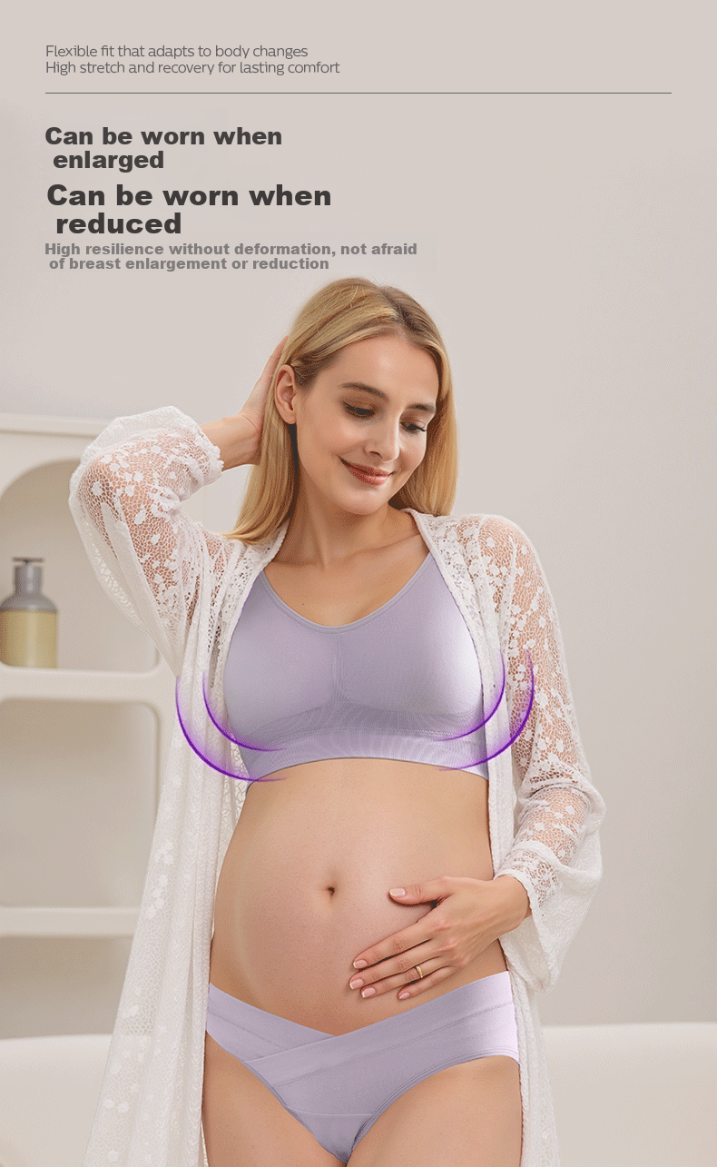 AVENT One-Piece Nursing Bra Anti-Sagging Push-Up Maternity Seamless Breastfeeding Underwear Light Skin Yellow Size L 17
