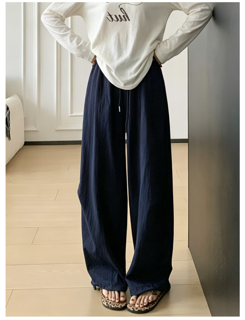 Xueqiman Lightweight Wide-Leg Pants Women 2026 New Summer High-Waist Loose Slim Paratrooper Sports Straight Casual Cargo Pants 18