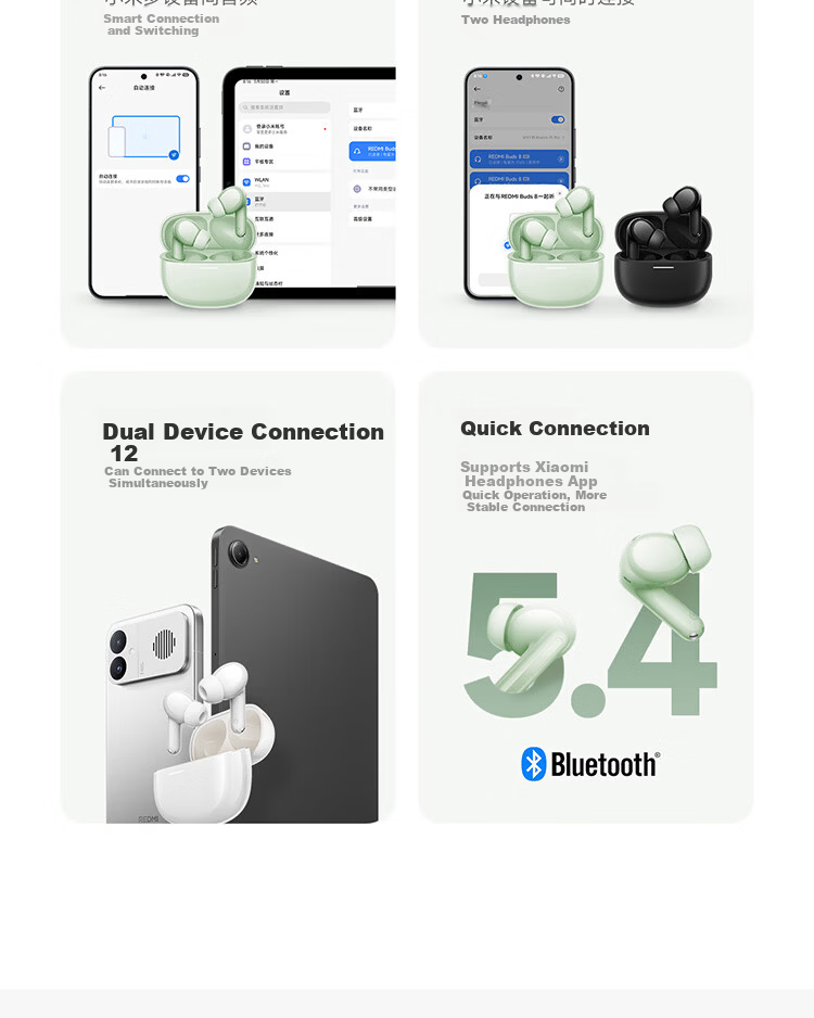 MI REDMI Buds 8 True Wireless Bluetooth Earphones Active Noise Cancelling for Android and Apple Phones - Jade Green 20
