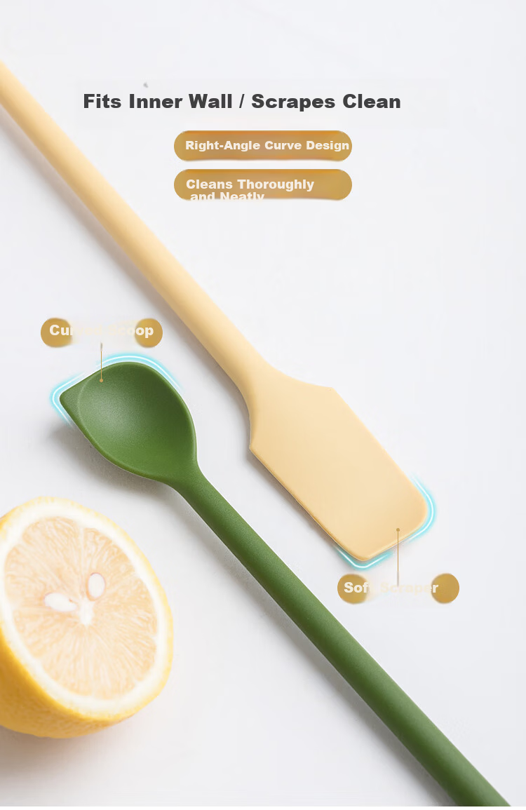 Banwu Life Silicone Spoon Silicone Scraper Long Handle Coffee Stirring Spoon Jam Spatula Butter Spreader Food Grade Baking Silicone Spatula 10