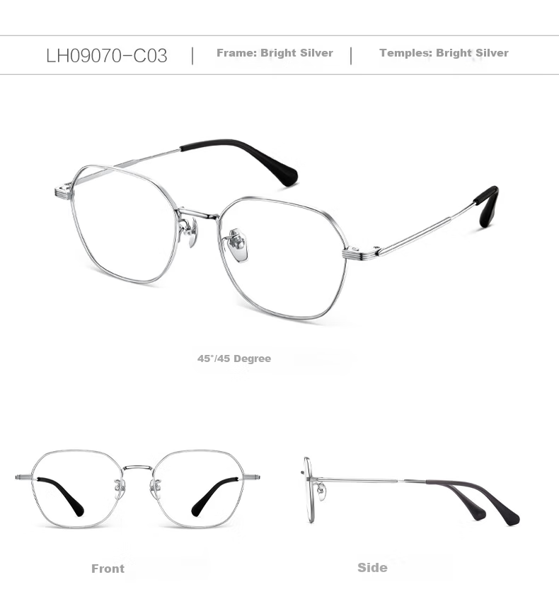 LOHO Ultra-Light 6g Beta Titanium Pure Titanium Eyeglass Frames for Women, Anti-Blue Light Radiation, Prescription Available, Zeiss Lenses, Anti-Fatigue for Me 22