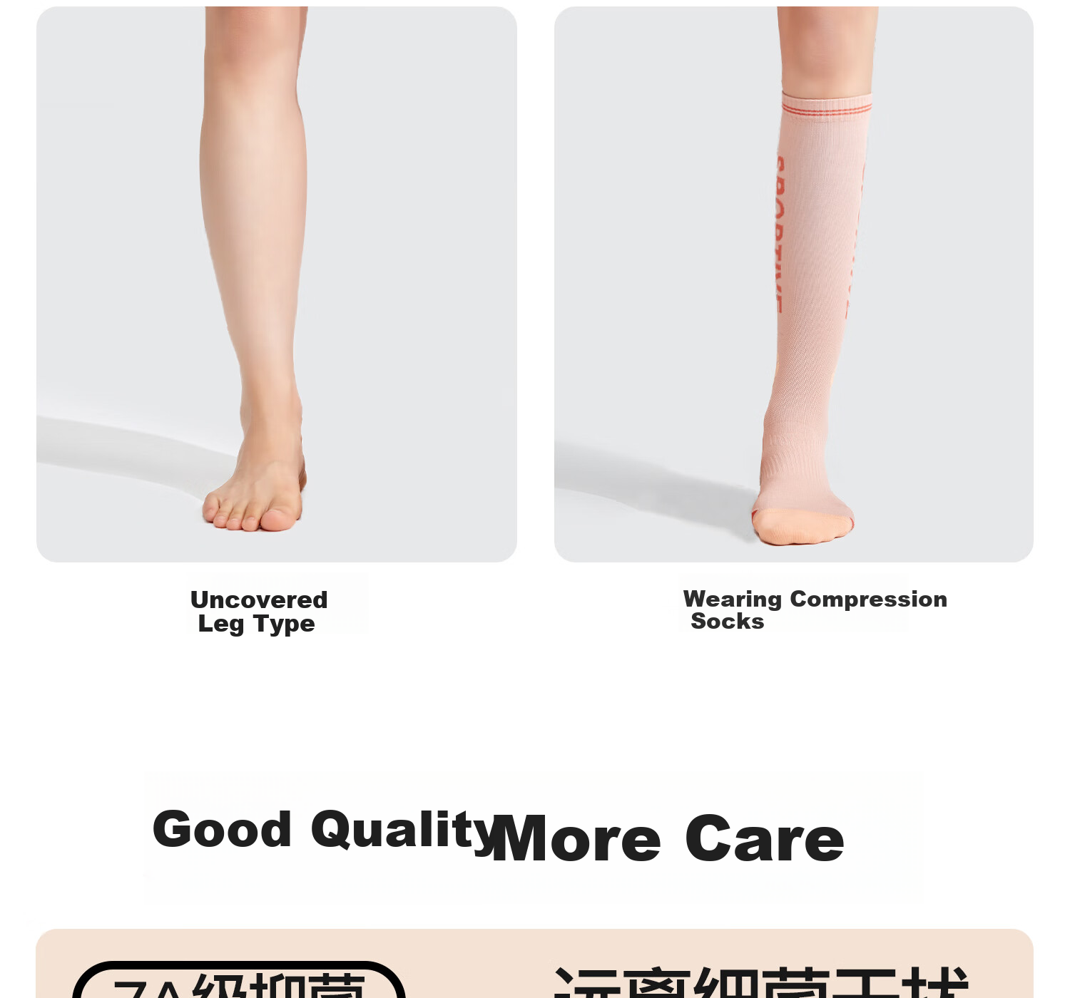 Yottoy Pressure Socks Calf Sleeves Non-Slip Running Sports Compression Socks Professional Women's Long Yoga Socks Bone Porcelain White 12