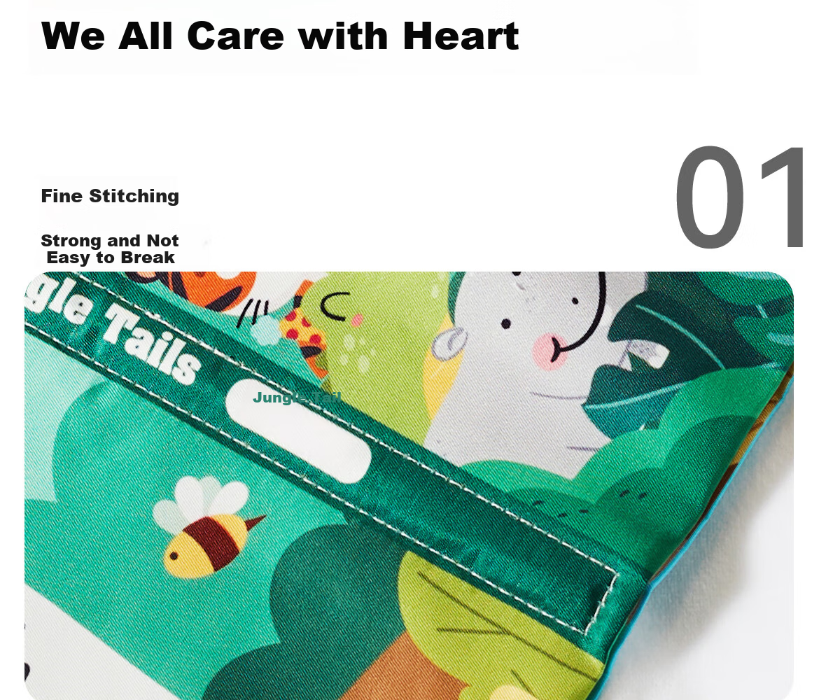 Dimoarch Early Education Cloth Book Baby Teething Washable Tear-Resistant Sound Tail Book Set of 3 for 0-6-12 Months 12
