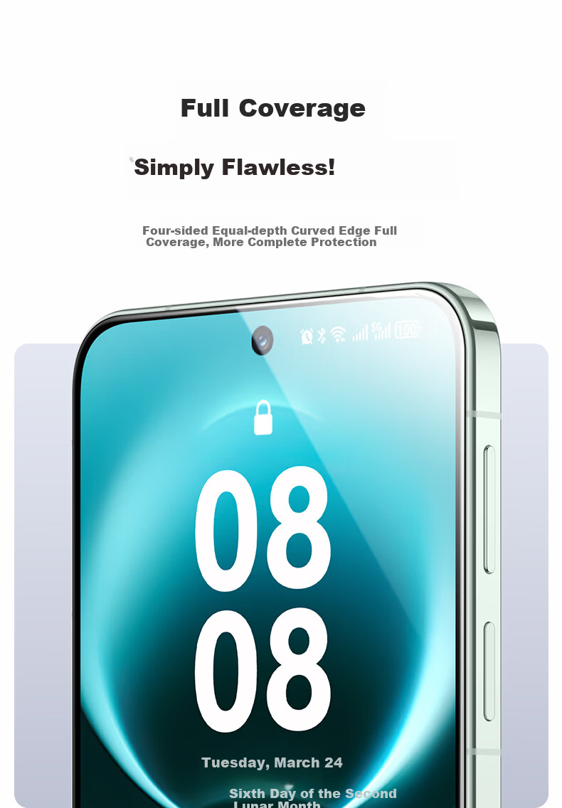 LLUNC [2-Pack] Tempered Glass Screen Protector for Huawei Enjoy 70X And Enjoy 70X Active Edition, Full Coverage Curved Screen Ultra-Clear Ultra-Thin Shatterproof Anti-Fingerprint Protective Film 3