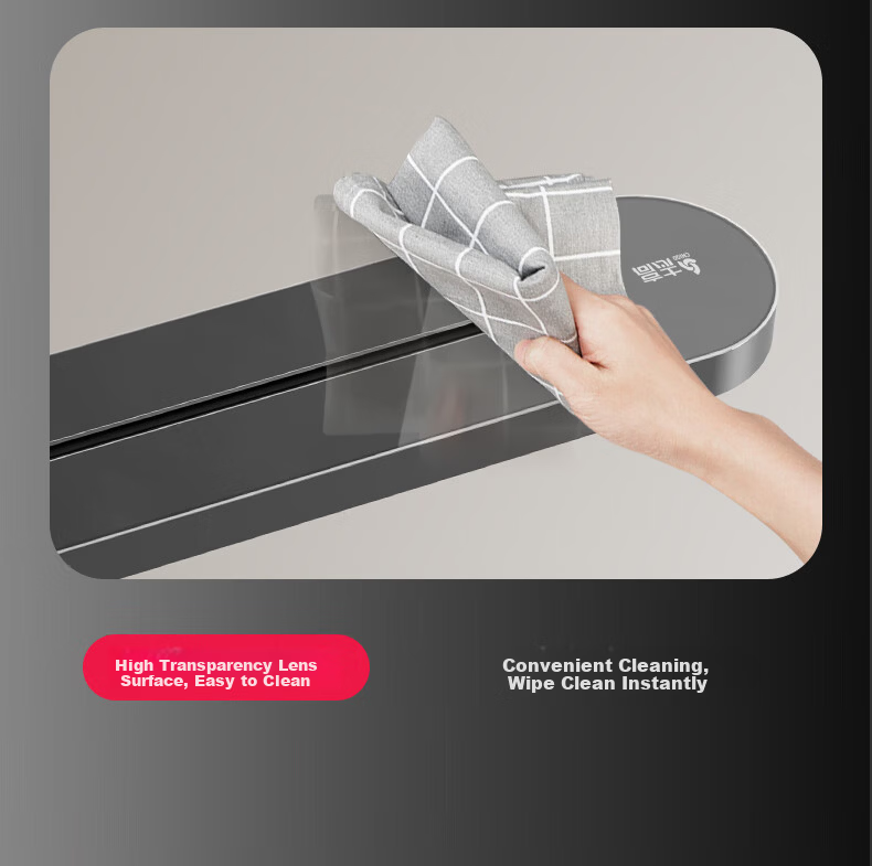 CHIGO Track Socket Tempered Glass Oil-Resistant Kitchen Power Rail Socket Surface Mounted Wall-Mounted Movable Sliding Rail Socket 50cm + 3 Three-Prong Outlets Silver Gray 8