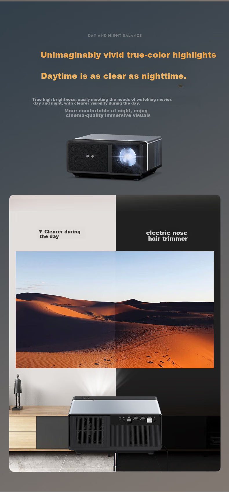 LeshiTV X218 Projector for Home Use, Home Theater TV, Bedroom Gimbal Phone Gaming Projector (Fully Automatic Focus, Auto Keystone Correction, True 1080P Ultra HD) 10