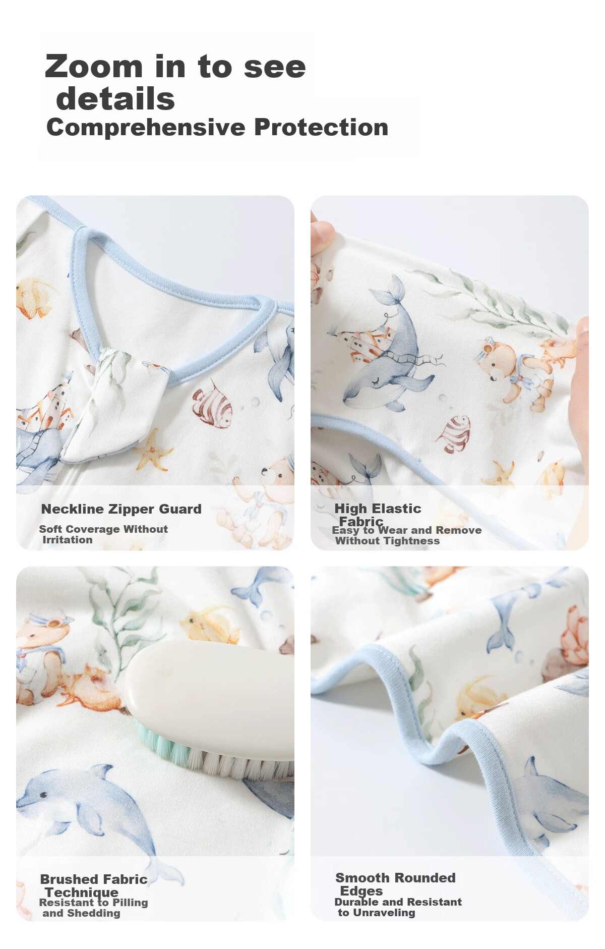 JOYNCLEON Newborn Baby Sleeping Bag Anti-startle Swaddle Pure Cotton Kick-proof Blanket Blue M jsd177270 12