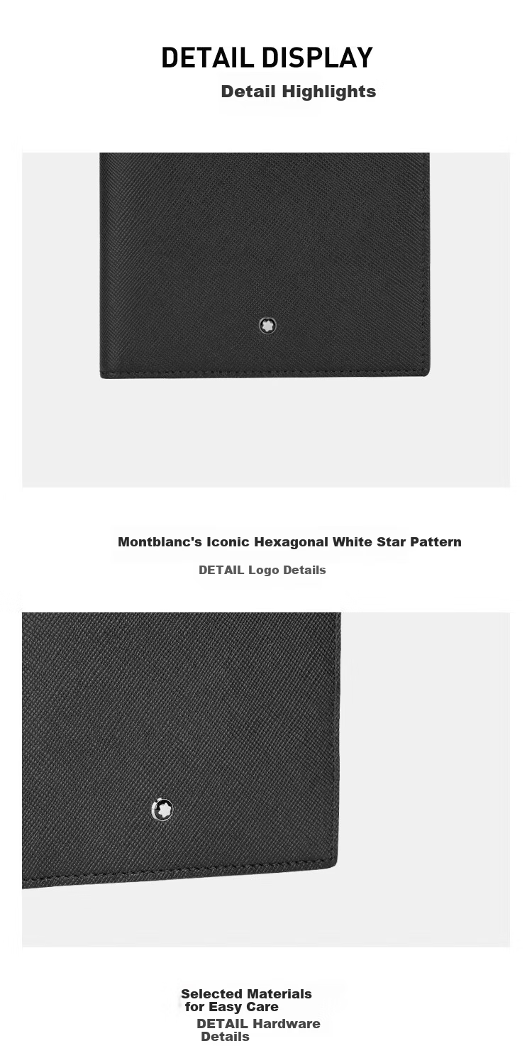 MONTBLANC Craft Series Black 6cc Leather Wallet/purse 130315 [520 Gift] 11
