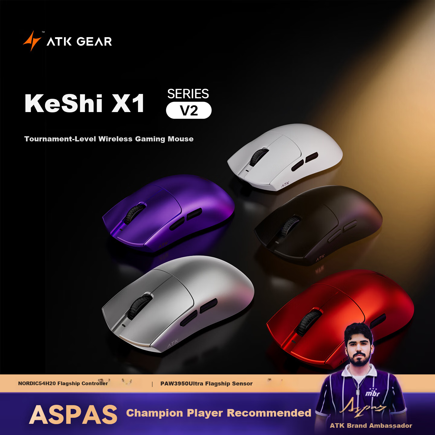 ATK LieKong X1V2 Wireless Mouse Tri-Mode Lightweight Ergonomic Gaming Office Mouse X1V2 ULTRAMAX 2.0 White