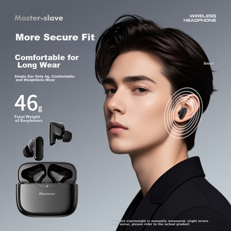 Newman LY68 True Wireless Bluetooth Earphones Wireless Sports Gaming Earphones Low Latency Long Battery Life Compatible with Apple Huawei Xiaomi White