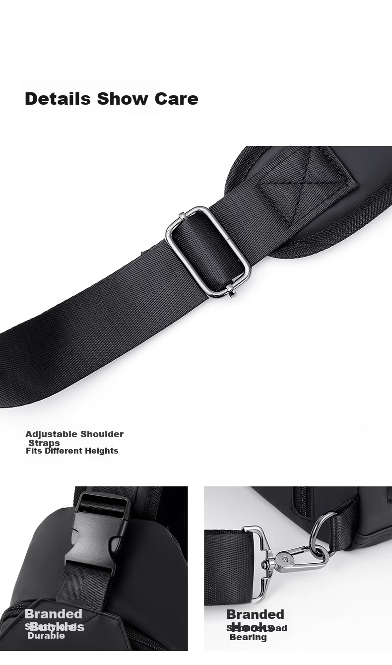 JEEP Men's Outdoor Crossbody Bag Sports Small Backpack Large Capacity Shoulder Bag Casual Commuter Water-Resistant Phone Bag 12