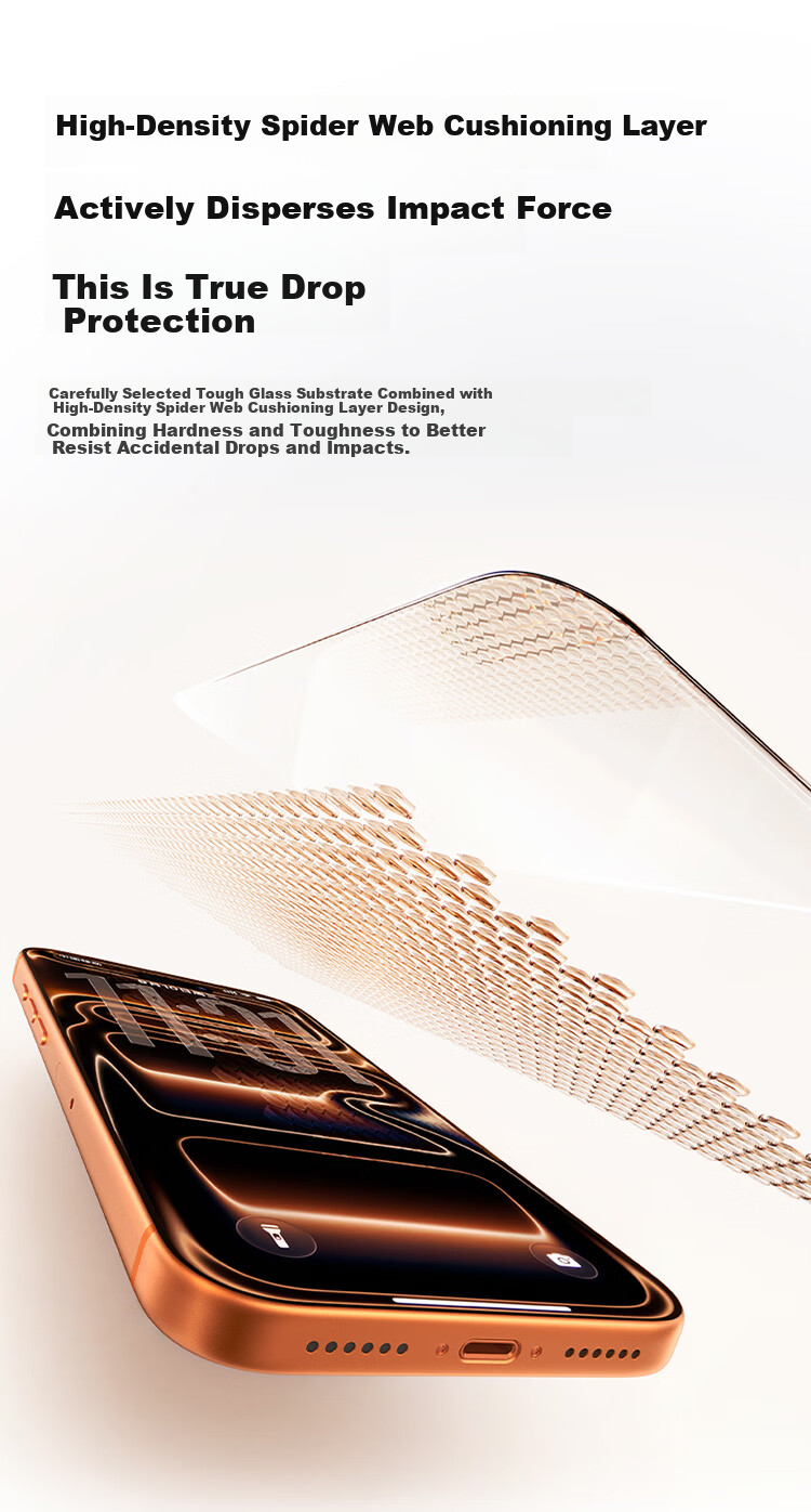 Baseus Borderless Screen Protector for iPhone 17 Pro Max Tempered Glass Film Anti-Fingerprint Drop Protection 2-Pack 11