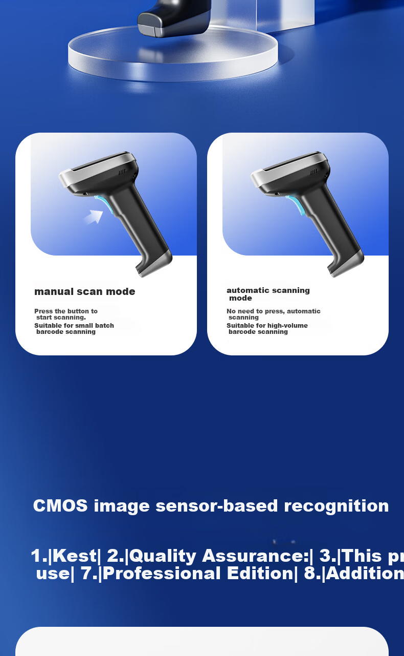 Deli Barcode Scanner, Wireless QR Code Scanning Gun, Pharmaceutical Traceability Barcode Scanner, QR Code Scanner for Supermarket Checkout, Medical Insurance Payment, Express Delivery And Logistics Inquiry, Spare Parts Warehouse, 14952W Gray 9