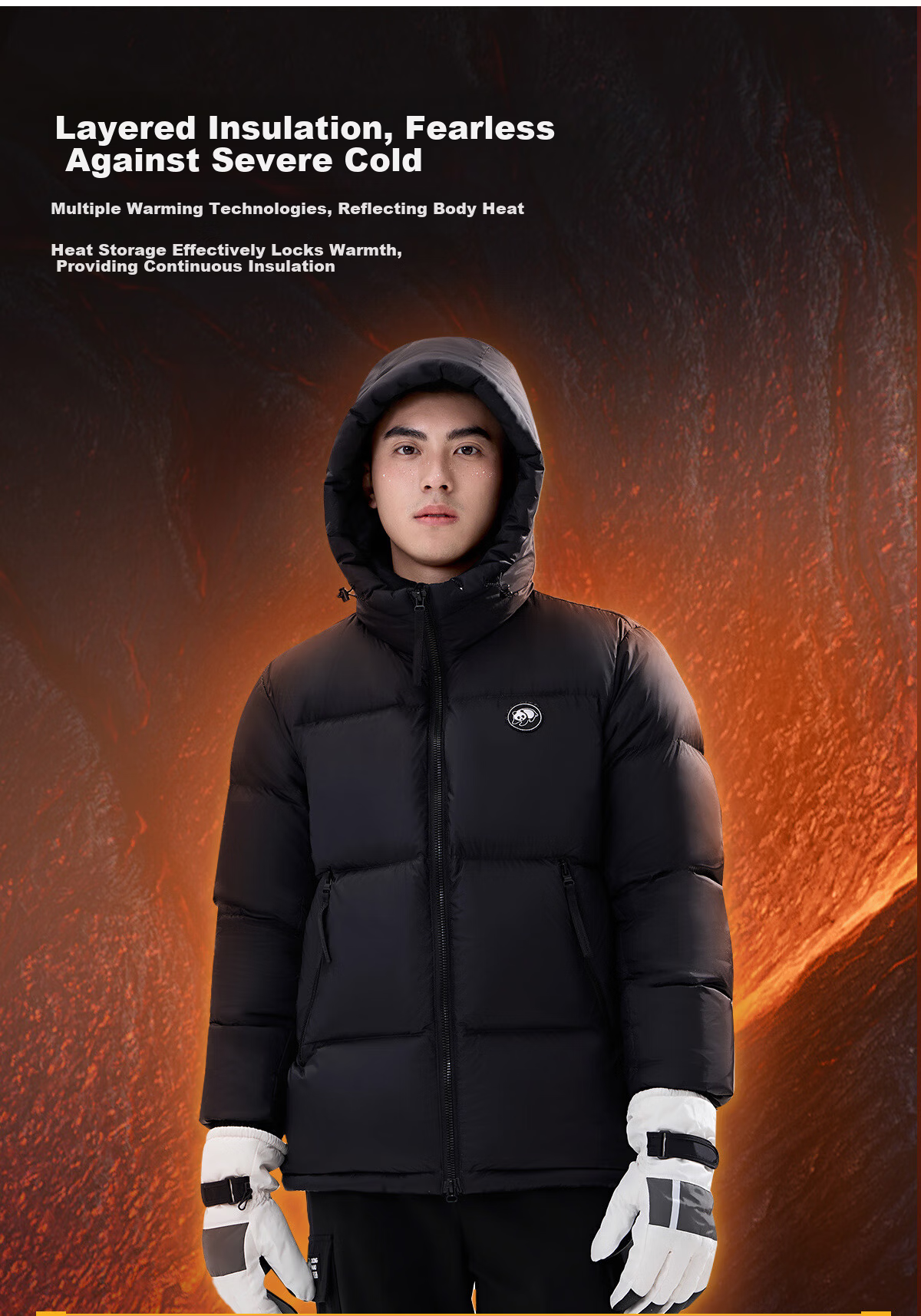Panda Camel Series Bubble Duck Down Jacket Unisex Autumn Winter Warm Fluffy Puffer Coat 9844 White M 7