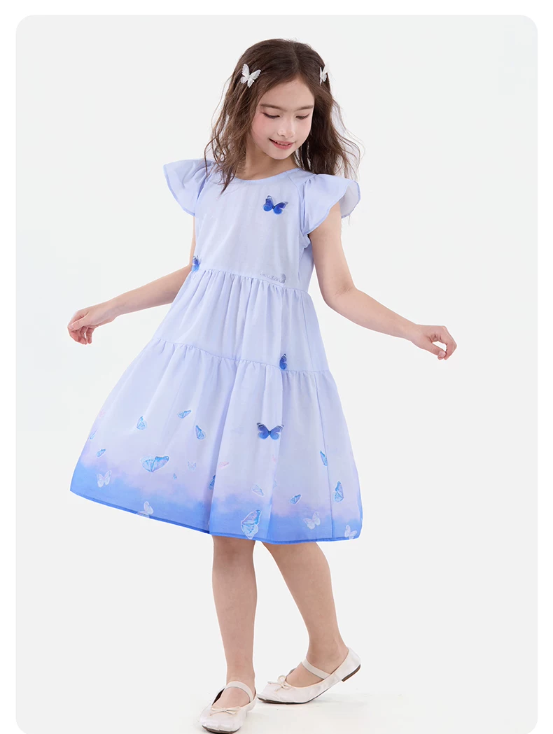 Disney Girls Summer Cotton Dress New Fashion Princess Dress Thin EQ075 Blue Size 130 6
